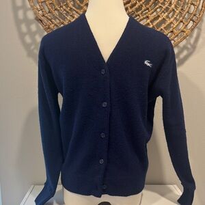 Vintage Izod Lacoste Women's Navy Cardigan